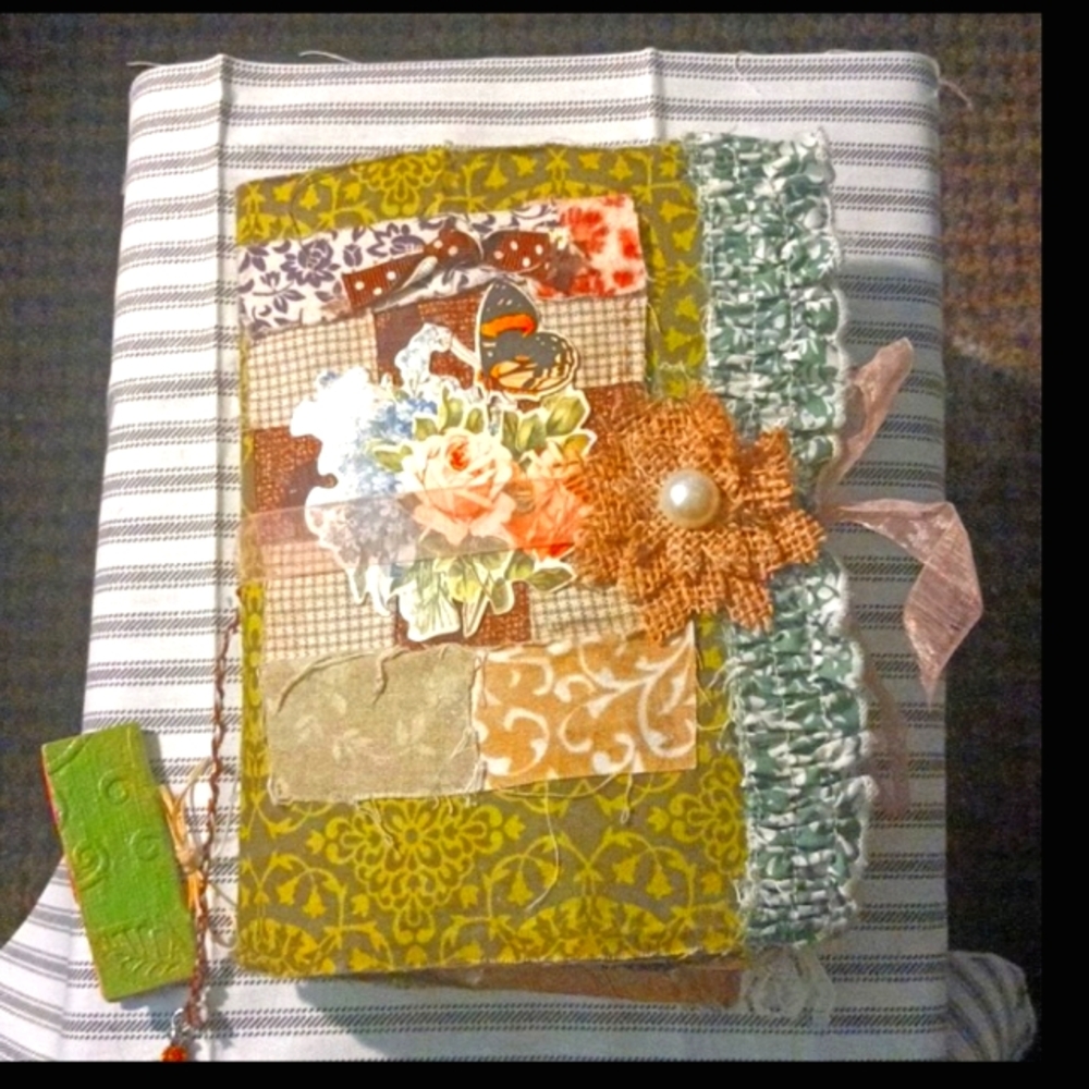 Green & brown nature inspired eclectic distressed junk journal